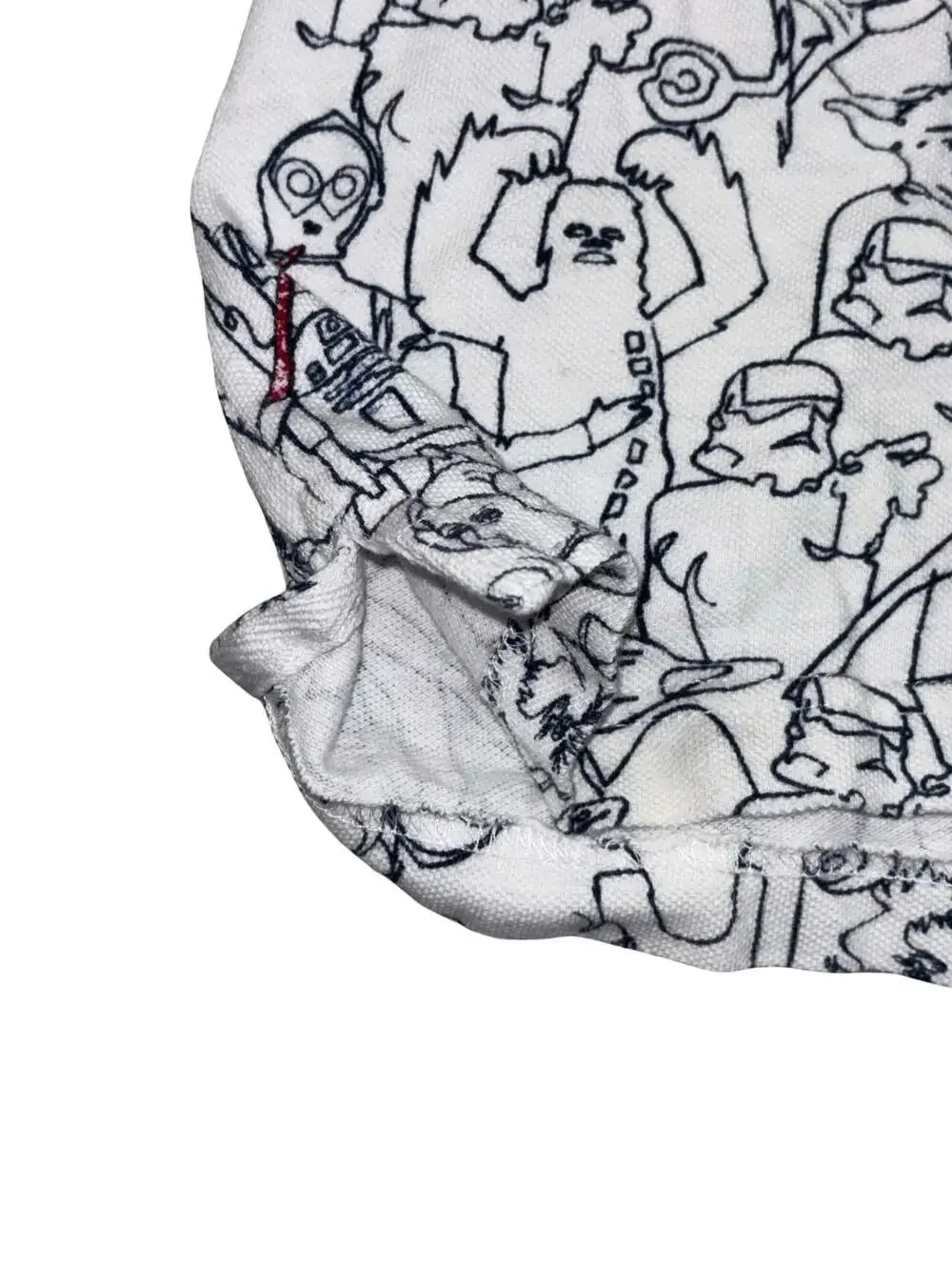 Gap Star Wars Allover Character Print White Polo Shirt Boys Size S 6-7